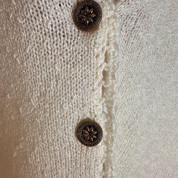 Vintage Sag Harbor Boulce Knit Cardigan Classic Prep Ecru Cream Sz XL Timeless - Picture 8 of 9